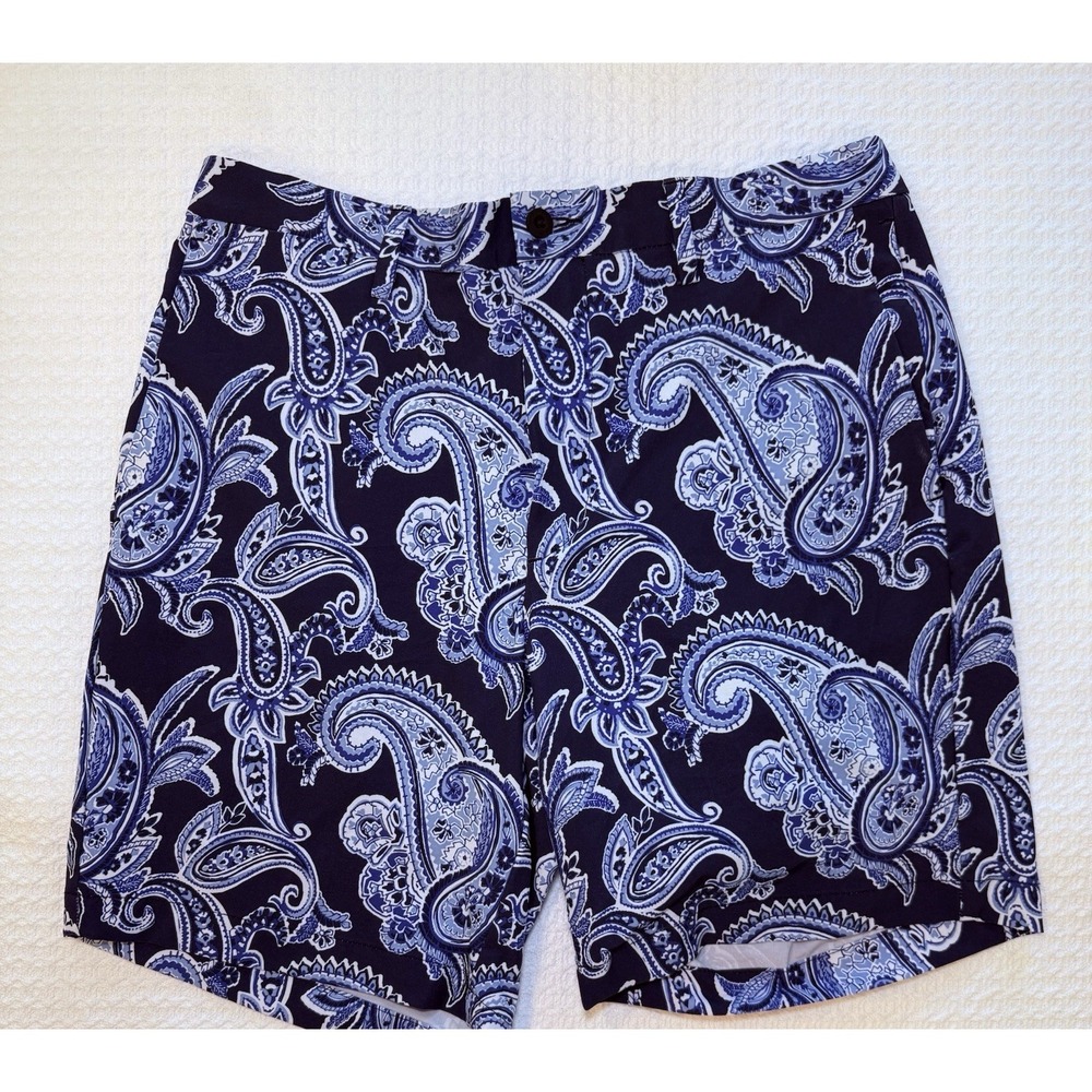 Polo Ralph Lauren Shorts Men 32 Paisley Stretch Straight Fit Flat Front Golf